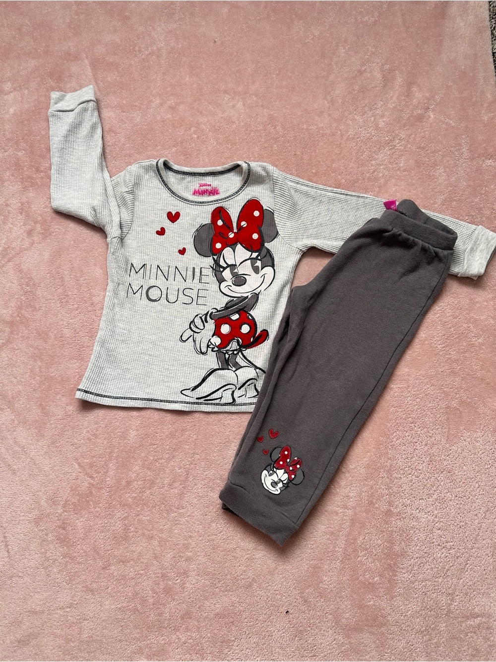 Disney Minnie Mouse Gray & Red Kids Set